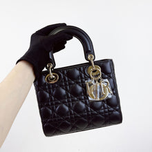 Load image into Gallery viewer, Lady Dior small black lambskin with gold hdw