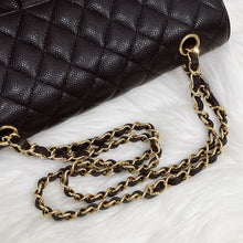 Load image into Gallery viewer, Chanel medium black caviar classic flap, gold hdw 28 series