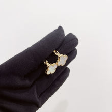 Load image into Gallery viewer, Van Cleef & (VCA) white mother of pearl 18k gold vintage Alhambra earrings