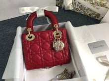 Load image into Gallery viewer, Lady Dior mini red with gold hardware