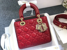 Load image into Gallery viewer, Lady Dior small red lambskin with gold hdw