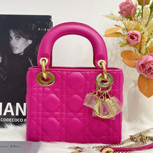 Load image into Gallery viewer, Lady Dior mini in Barbie pink with gold hdw
