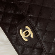 Load image into Gallery viewer, Chanel medium black caviar classic flap, gold hdw 28 series