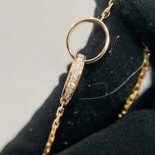 Load image into Gallery viewer, Cartier 18K rose gold double rings love pendant, half-paved diamond