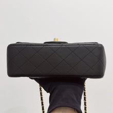 Load image into Gallery viewer, Chanel black mini lambskin, 20cm with top handle and gold hdw