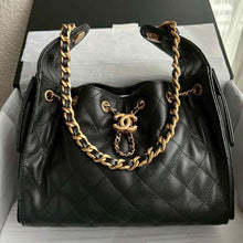 Load image into Gallery viewer, Chanel small 25 black caviar with gold hdw