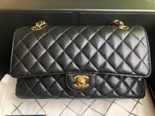 Load image into Gallery viewer, Chanel black caviar medium classic flap, gold hdw