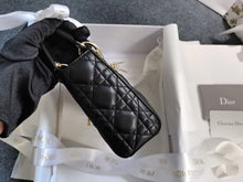 Load image into Gallery viewer, Lady Dior mini black Cannage lambskin, with gold hdw