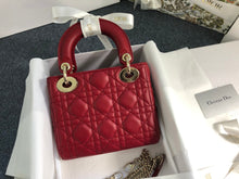 Load image into Gallery viewer, Lady Dior mini red with gold hardware