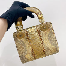 Load image into Gallery viewer, Lady Dior rare exotic snakeskin mini, gold hdw.