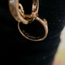 Load image into Gallery viewer, Cartier 18K rose gold double rings love pendant, half-paved diamond