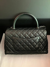 Load image into Gallery viewer, Chanel Black caviar medium coco handle, ruthenium hdw