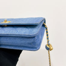 Load image into Gallery viewer, Chanel pearl crush denim wallet on chain (WOC), gold hdw