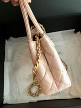 Load image into Gallery viewer, Chanel Light pink calfskin Kelly (larger size) with aged gold hdw