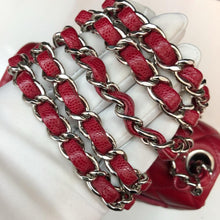 Load image into Gallery viewer, Chanel mini square 17cm red caviar, silver hdw