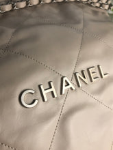 Load image into Gallery viewer, Chanel 22 small calfskin in ecru off white, matte silver hdw