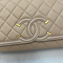 Load image into Gallery viewer, Chanel beige caviar filigree medium, gold hdw
