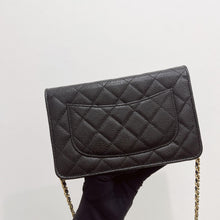 Load image into Gallery viewer, Chanel black caviar woc, gold hdw, with magnetic closure.