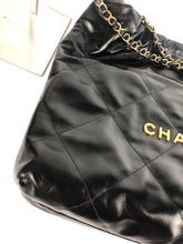 Load image into Gallery viewer, Chanel 22 medium black calfskin, gold hdw