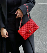Load image into Gallery viewer, Chanel 28 series red caviar small classic flap, gold hdw