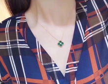 Load image into Gallery viewer, Very rare Van Cleef & Arpels (VCA) 2013 rare green malachite diamond holiday pendant, 18k gold