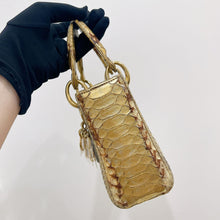 Load image into Gallery viewer, Lady Dior rare exotic snakeskin mini, gold hdw.