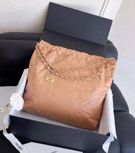 Load image into Gallery viewer, Chanel 22 medium caramel, gold hdw
