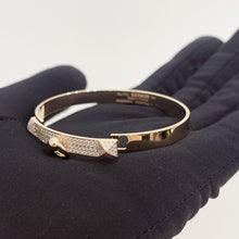 Load image into Gallery viewer, Hermes CDC 18K rose gold bangle with diamonds, SH