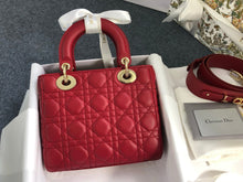 Load image into Gallery viewer, Lady Dior red small, with gold hdw