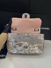 Load image into Gallery viewer, Chanel pink sequin small flap, silver hdw
