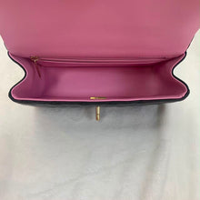 Load image into Gallery viewer, Chanel 23p black/pink two tone mini lambskin with gold hardware