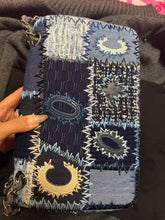 Load image into Gallery viewer, Chanel denim patchwork bag medium with silver hdw