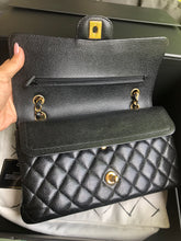 Load image into Gallery viewer, Chanel black caviar medium classic flap, gold hdw