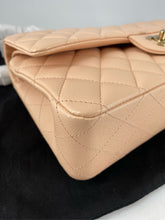 Load image into Gallery viewer, 23S Chanel light beige caviar medium classic flap, gold hdw.