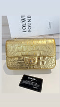 Load image into Gallery viewer, Chanel rare gold crocodile mini, aged gold hdw