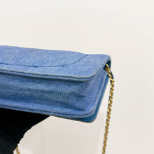 Load image into Gallery viewer, Chanel pearl crush denim wallet on chain (WOC), gold hdw