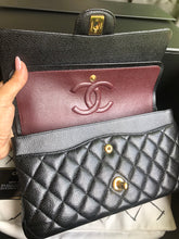 Load image into Gallery viewer, Chanel black caviar medium classic flap, gold hdw