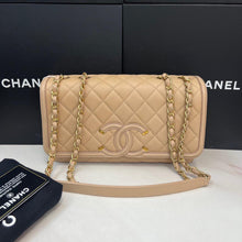 Load image into Gallery viewer, Chanel beige caviar filigree medium, gold hdw