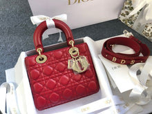 Load image into Gallery viewer, Lady Dior small red lambskin with gold hdw