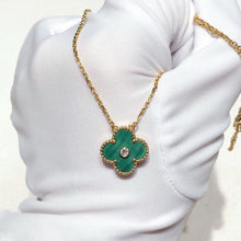 Load image into Gallery viewer, Rare Van Cleef & Arpels (VCA) 2013 rare green malachite diamond holiday pendant, 18k gold