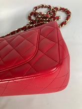 Load image into Gallery viewer, Chanel Pink/red mini lambskin with gold hdw.