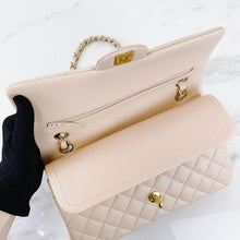 Load image into Gallery viewer, Chanel 22c light beige caviar medium classic flap, light gold hdw