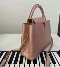 Load image into Gallery viewer, Louis Vuitton pink pearl capucines BB in taurillon leather