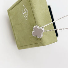 Load image into Gallery viewer, Van Cleef & Arpels 2022 light green celadon porcelain vintage Alhambra diamond holiday pendant necklace (VCA)