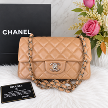 Load image into Gallery viewer, Chanel caramel mini lambskin, with silver hdw