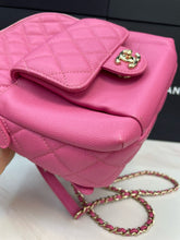 Load image into Gallery viewer, Chanel pink caviar backpack, gold hdw