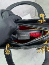 Load image into Gallery viewer, Lady Dior medium black Cannage lambskin with gold hdw