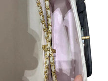 Load image into Gallery viewer, Rare Chanel white mini lambskin, with top handle and gold hdw