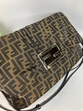 Load image into Gallery viewer, Fendi Mia Tobacco Zucca Print Canvas Large Flap Shoulder Bag