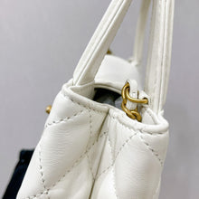 Load image into Gallery viewer, Chanel white Kelly Nano, crinkled shiny calfskin with aged gold hdw